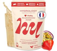 HYDROLOGY - Eau Aromatisée - Pastilles sans sucre - Boisson vitaminée énergie & vitalité - Hydratation quotidienne - 15 pastilles effervescentes - Végan & naturel - Passion Fraise - Vitality