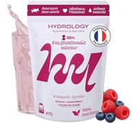 HYDROLOGY - Eau Aromatisée - Pastilles sans sucre - Boisson vitaminée minceur & contrôle du poids - Hydratation quotidienne - 15 pastilles effervescentes - Végan & naturel - Framboise Myrtille - Slim
