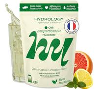 HYDROLOGY - Eau Aromatisée - Pastilles sans sucre - Boisson vitaminée relaxante - Hydratation quotidienne - 15 pastilles effervescentes - Végan & naturel - Citron Menthe Pamplemousse - Chill
