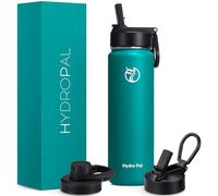 HydroPal Gourde Isotherme - Double couvercle (Paille & Bec), Garde le froid 24h / Le chaud 12h, Sans BPA Anti-fuite Pour Boissons Gazeuses (vert, 750ml)