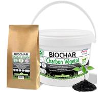 HYDROPLANETE - BIOCHAR pour Jardin - Charbon Végétal Sachet 250g 400g Seau 1kg 2kg 4kg 6kg Sac 25kg | pour une Agriculture Saine, Biologique, 100% Naturel, Fabriqué en France