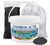 HYDROPLANETE Charbon Actif pour Aquarium, Vendu en Sachet de 500g 1kg 2kg / Seau de 5kg 10kg / Sac de 25kg - Granulat Haute Pureté Purification Filtration de l'eau (2 kg)