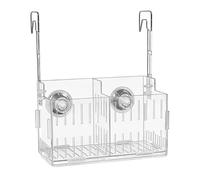 Hydroponic Planter for Fish Tank - Acrylic Double Hook Hanger, Adjustable Height Aquatic Plant Rack | Clear Aquarium Plant Holder for Decoration, Vine Growth, Moss Landscaping