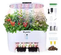 Hydroponics Kit de Système de Culture de 16 Capsules Jardin d'Herbes avec Lumière LED de Culture Pot de Jardin Intérieur pour Bureau à Domicile École Nourriture saine pour Vegan Enfants