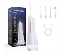 Hydropulse Pro - Portable Water Flosser with 4 Modes & 8 Tips,Jet Dentaire Hydropulseur Portable,Jet Dentaire Sans Fil Rechargeable,Jet Dentaire Hydropulseur,Irrigateur Oral Professionnel (Blanc)