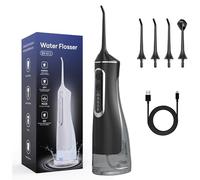 HydropulsePro - HydropulsePro - HydropulsePro - Irrigateur buccal rechargeable sans fil, 4 modes et 4 pointes, 1 800 impulsions/minute, grand réservoir de 320 ml, buse rotative à 360 °, étanchéité