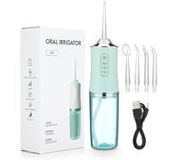 Hydropulseur Dentaire Portable, 4 Jets, 3 Modes, Irrigateur Buccal Électrique (Bleu)