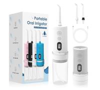 Hydropulseur dentaire portable pour dents, 9 modes 40-150 psi, étanche IPX7, longue durée de vie de la batterie avec affichage numérique, irrigateur buccal léger sans fil, réservoir de 180 ml