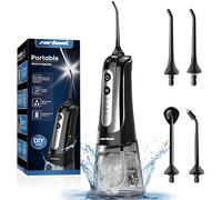 Hydropulseur dentaire pour les dents : 4 modes d'hydropulsion dentaire sans fil, rechargeable, 300 ml, IPX7, étanche, pour la maison, les voyages