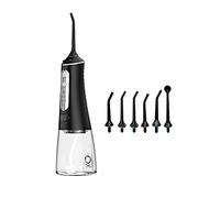 Hydropulseur dentaire sans fil avec mode bricolage, réservoir de 300 ml, étanche IPX7, nettoyant portable rechargeable par USB pour voyage, maison, bureau, 6 embouts de jet