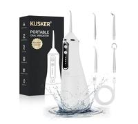 Hydropulseur dentaire sans fil, KUSKER portable pour les dents, 5 modes et 4 embouts de jet, étanche IPX7, rechargeable pour une utilisation de 30 jours, maison, voyage, appareil dentaire, capacité de