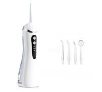 Hydropulseur dentaire sans fil pour adultes - Nettoyeur de dents à ultrasons avec plus de 30 jours d'autonomie, étanchéité IPX6, réservoir semi-transparent de 300 ml, 4 buses pour appareils dentaires