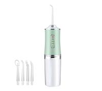 Hydropulseur portable avec 3 modes, irrigateur buccal sans fil, 4 embouts de jet, technologie Pulse pour nettoyage dentaire, hauteur de 22,6 cm (vert)