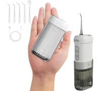Hydropulseur portable pour dents - 4 modes, 5 embouts, réservoir de 200 ml - Étanchéité IPX7 - Irrigateur buccal sans fil rechargeable pour la maison et les voyages
