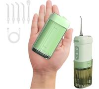 Hydropulseur portable pour dents - 4 modes de nettoyage avec 5 embouts, réservoir de 200 ml, étanche IPX7, irrigateur buccal sans fil rechargeable pour la maison et les voyages, parfait pour les