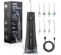 Hydropulseur pour dents et appareils dentaires, 300 ml de fil dentaire sans fil avec 8 embouts de jet, irrigateur buccal 5 modes d'utilisation, étanche IPX7, portable pour la maison et les voyages