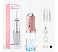 Hydropulseur sans fil 4-en-1, 3 modes de buses, batterie 800 mAh, convient pour la maison et les voyages, soins dentaires quotidiens pour hommes et femmes, cadeau idéal pour la fête des pères Taille U
