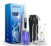 Hydropulseur sans fil | Irrigateur buccal pour gencives sensibles | Lumière intégrée pour autonettoyage | 4 embouts 2 modes 18 réglages de pression, sac | Hydropulseur portable rechargeable et étanche