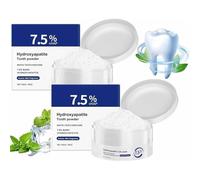 Hydroxyapatite 2025 Lot de 2 poudres dentaires pour émail Protection Émail, Nettoyage des dents blanches claires, menthe fraîche douce, élimine la mauvaise haleine, dentifrice pour dents sensibles