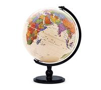 HYEFDWS Globe terrestre avec Support métallique | Globe HD Facile à Lire pour étudiants et Adultes | Globe géographique éducatif | Base Stable