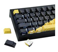 Hyekic 131 Keys PBT Keycaps, Topographic Side Printed Keycaps, Double Shot Shine Through Keycaps, Cherry Profile Dye Sublimation Keycaps for Cherry MX Switch ANSI & ISO Layout Mechanical