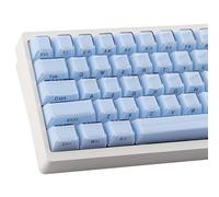 Hyekic Crystal Jelly Keycaps, PBT Keycap 113 Keys Blue Custom Dye-Sublimation OEM Profile Translucent Side Printed Keycaps for 61/68/84/87/98/100 Cherry Gateron MX Switches Mechanical Keyboards