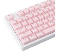 Hyekic PBT Keycaps, Crystal Jelly Pink Keycap 136 Keys Translucent Shine Through Custom Dye-Sublimation OEM Profile Keycaps for Cherry Gateron MX Switches Mechanical Keyboards
