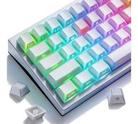 Hyekit Light & Shadow - Touches PBT à 136 touches à double injection | Imprimé latéral et brillant sur les bords | Profil Cherry | Mélange de PC translucide pour claviers mécaniques RVB (blanc)
