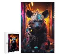 Hyena Graffiti Street Art - Puzzle Décoratif en Bois, 1000 PCS, Cadeau Puzzle du Nouvel an - À Assembler, Encadrer Et Exposer