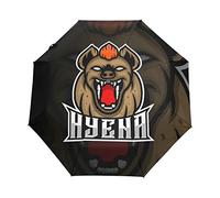 Hyène en Colère Pug Parapluie Pliable Pliant à Ouverture Automatique Parapluies Pliant Coupe-Vent pour Voyager Plage Femmes Enfants Homme Fille