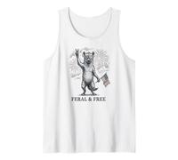 Hyène Sauvage et Libre Hyène Patriotique Amusante du 4 Juillet Débardeur