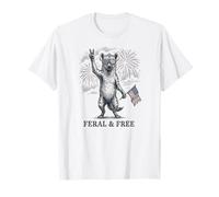 Hyène Sauvage et Libre Hyène Patriotique Amusante du 4 Juillet T-Shirt