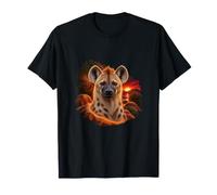 Hyène tachetée avec Palmiers au Coucher du Soleil Cramoisi T-Shirt