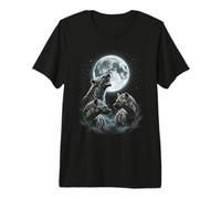 Hyènes Hurlant à la Lune T-Shirt Haut de Gamme