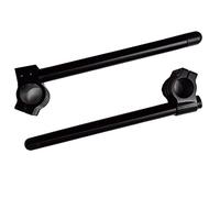 HYEPIVOT Guidon de rechange de 43 mm pour fourche universelle de 43 mm de diamètre pour guidon de moto Cafe Racer Angle d'inclinaison 7° Barres 78, 43 mm Assemblage à clipser CNC Noir Aluminium
