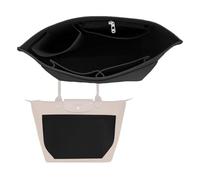 HYEPNED Organiseur de sac, organiseur de portefeuille, organiseur fourre-tout en feutre multi-poches pour insérer un organiseur de portefeuille, sac fourre-tout pliable pour Longchamp (noir, M) (L)
