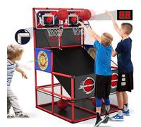 HYES 3 en 1 Jeux de Basketball Arcade Dual Shot pour Enfants avec 2 Fléchettes/Tableau de Bord électronique/Iumière LED, Panier de Basketball pour 2 Joueurs l'intérieur et l'extérieur