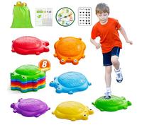 HYES Pierres d'équilibrage pour enfants, 8 ou 12 pièces de pierres empilables, durable antidérapant Balance Board pour promouvoir l'équilibre