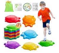 HYES Pierres d'équilibrage pour enfants, 8 ou 12 pièces de pierres empilables, durable antidérapant Balance Board pour promouvoir l'équilibre