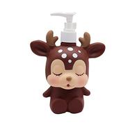 Hyever Distributeur de savon pour les mains, savon pour les mains, shampooing, gel douche, convient pour la salle de bain, la cuisine, les comptoirs de salle de bain (cerf marron)