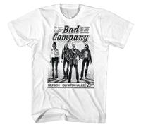 HYEWOI Bad Company Super Group in Concert Men's T-Shirt Munich Olympiahalle 1977 Whites