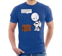 HYEWOI Hitchhikers Guide to The Galaxy Paranoid Android Men's T-ShirtblueXL