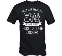HYEWOI Mens Not All Heroes Wear Capes Some Just Hold The Door T Shirt Black3XL
