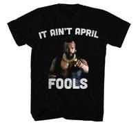 HYEWOI Mr T Says It Ain't April Fools Men's T Shirt The A Team BA Baracus Blacks