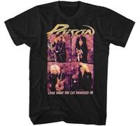 HYEWOI Poison Look What The Cat Dragged in Men's T Shirt 80's Merch Blacks