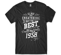 HYEWOI The Best are Born in 1958 Birthday Funny Mens Unisex T-Shirt Blacks