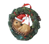 HYFAN Couronne de Noël à suspendre pour sapin de Noël, maison, bureau, chambre avec ficelle (hérisson)