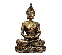 HYFAN Mini Petite Statue de Bouddha de Méditation Figurine de Yoga Harmonieuse à Collectionner Artisanat Sculpture Feng Shui Décoration pour Maison Bureau Étagère Bureau (Bronze 4)