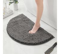 HYFAN Tapis de Bain Demi-Rond en Microfibre Chenille antidérapant, Super Absorbant, séchage Rapide, Doux à Poils Longs, Lavable en Machine, Tapis de décoration de Sol en Demi-Cercle