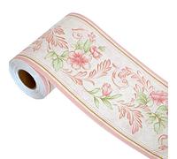 HyFanStr Frise Murale Adhesive 3D Amovibles Fleur Pink Bordure De Papier pour Chambre Cuisine Salon 500X10cm